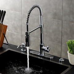 Pre-Rinse Kitchen Faucet, Kaiser, Single-Handle 1-Hole in Polished Chrome