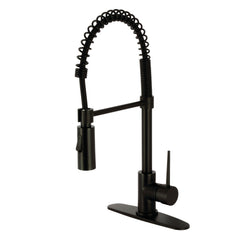 Pre-Rinse Kitchen Faucet, New York, Single Handle in Matte Black
