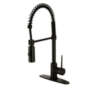 Pre-Rinse Kitchen Faucet, New York, Single Handle in Matte Black