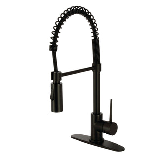 Pre-Rinse Kitchen Faucet, New York, Single Handle in Matte Black
