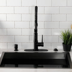Pre-Rinse Kitchen Faucet, New York, Single Handle in Matte Black