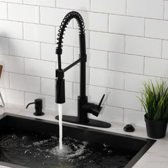 Pre-Rinse Kitchen Faucet, New York, Single Handle in Matte Black