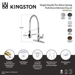 Pre-Rinse Kitchen Faucet, Tulare, Single Handle in Oil Rubbed Bronze