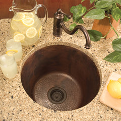 Prep Sink, Redondo Grande, Single Bowl, Undermount or Drop-In, Antique Copper