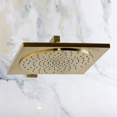 Pressure Balanced Shower Faucet, Metropolitan, Single Cross Handle in Brushed Brass
