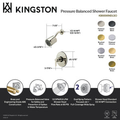 Pressure Balanced Shower Faucet, NuvoFusion, Single Handle in Brushed Brass