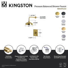 Pressure Balanced Shower Faucet, Restoration, Single Handle in Polished Chrome