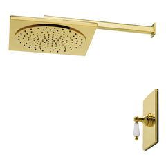 Pressure Balanced Shower Faucet, Victorian, Single Handle in Polished Brass