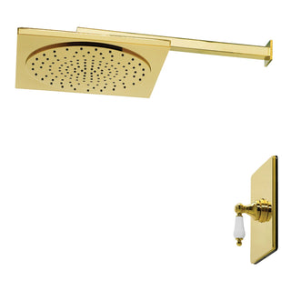 Pressure Balanced Shower Faucet, Victorian, Single Handle in Polished Brass
