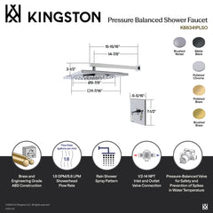 Pressure Balanced Shower Faucet, Victorian, Single Handle in Polished Brass