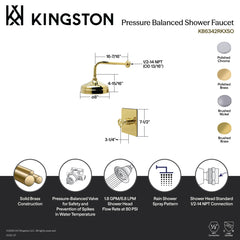 Pressure Balanced Shower Faucet, Webb, Single Handle in Polished Chrome