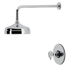 Pressure Balanced Shower Faucet, Wendell, Knurled Single Handle in Polished Chrome