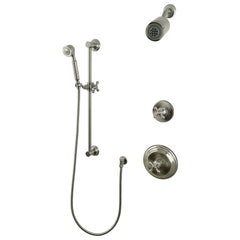 Pressure Balanced Shower System with Slide Bar and Hand Shower in Brushed Nickel