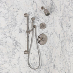 Pressure Balanced Shower System with Slide Bar and Hand Shower in Brushed Nickel