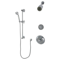 Pressure Balanced Shower System with Slide Bar and Hand Shower in Polished Chrome