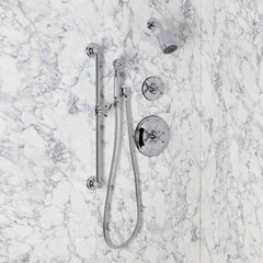 Pressure Balanced Shower System with Slide Bar and Hand Shower in Polished Chrome