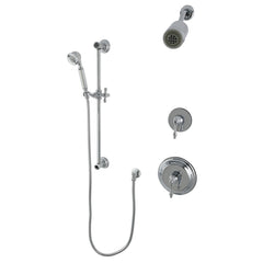 Pressure Balanced Shower System with Slide/Grab Bar and Hand Shower in Polished Chrome