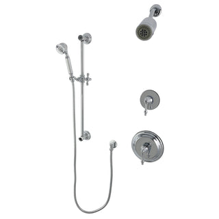 Pressure Balanced Shower System with Slide/Grab Bar and Hand Shower in Polished Chrome
