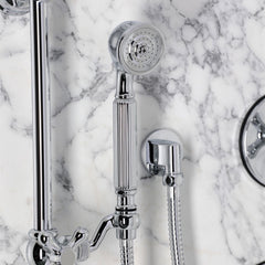 Pressure Balanced Shower System with Slide/Grab Bar and Hand Shower in Polished Chrome