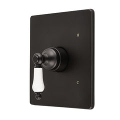 Pressure Balanced Shower Valve and Trim Set, Demure, Single Handle in Matte Black