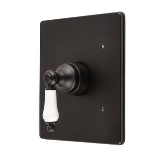 Pressure Balanced Shower Valve and Trim Set, Demure, Single Handle in Matte Black