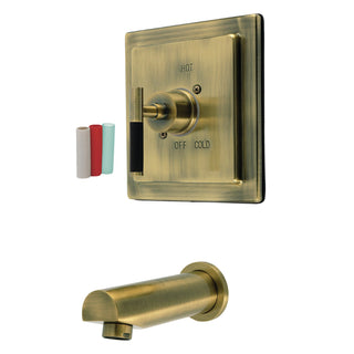 Pressure Balanced Tub Faucet, Kaiser, Single Handle in Antique Brass