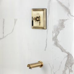 Pressure Balanced Tub Faucet, Kaiser, Single Handle in Antique Brass