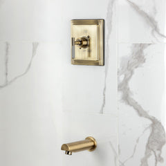 Pressure Balanced Tub Faucet, Kaiser, Single Handle in Antique Brass