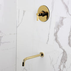 Pressure Balanced Tub Faucet, NuvoFusion, Single Lever in Polished Brass