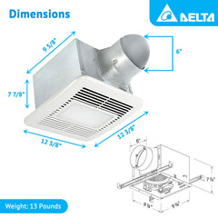 Exhaust Fan, Signature, LED Light, Humidity Sensor, 80/110 CFM, White