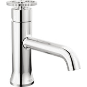 Single Hole Bathroom Faucet, Trinsic, Wheel Handle, Zinc, Stainless