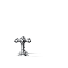 Bathroom Sink Faucet Handles, Artifacts, Cross Handle, Brass, Polished Chrome