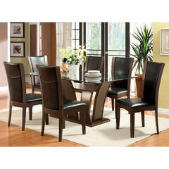 Side Chairs, Set of 2, Faux Leather Upholstery, Wood Legs