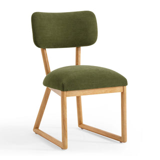 Side Chair, Polyester Blend Upholstery, Solid Wood Frame, Natural Wood Legs