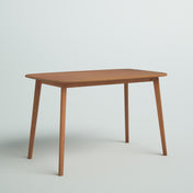 Dining Table, Solid Rubberwood, 47.25 Inch Wide, Walnut Finish