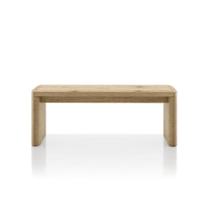 Dining Bench, Solid Rubberwood Frame, 50.5 In. Wide, Natural Oak Finish