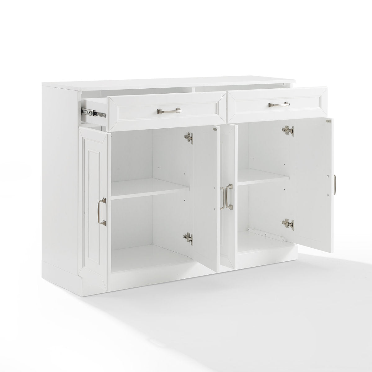 Sideboard, 2 Drawers, 2 Double-Door Cabinets, White Manufactured Wood
