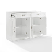 Sideboard, 2 Drawers, 2 Double-Door Cabinets, White Manufactured Wood