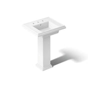 Pedestal Bathroom Sink, Tresham, Fireclay, 8-Inch Centers, White