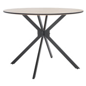 Round Dining Table, Solid and Engineered Wood, 39.4 Inch, Black Base