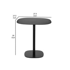 Bistro Dining Table, Seats 4, Black Steel, Iron Pedestal Base
