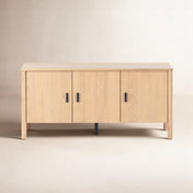 Sideboard, Solid and Manufactured Wood, 58 Inch Wide, Natural