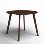 Round Dining Table, Seats 4, Solid and Engineered Wood, Walnut