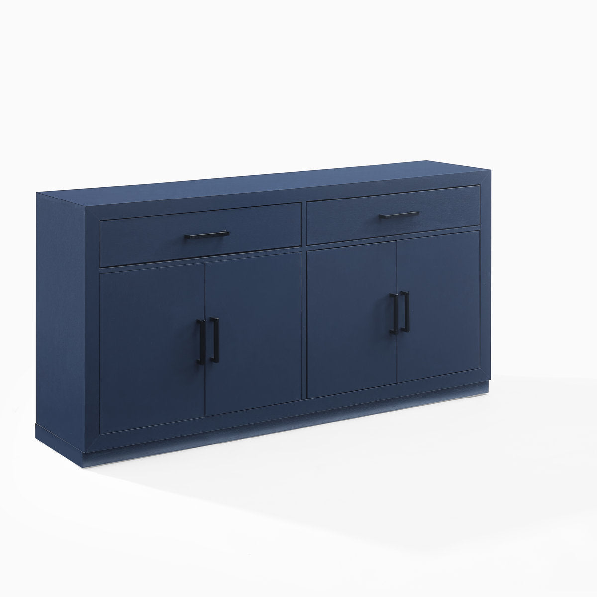 Sideboard Cabinet, Manufactured Wood, Navy, Matte Black Metal Hardware