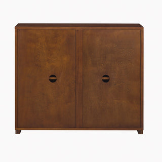 Accent Cabinet Sideboard, 2 Doors, 4 Shelves, Walnut Wood Grain MDF