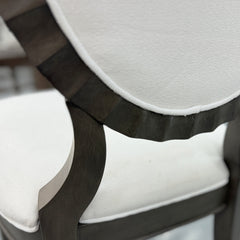 Side Chairs, Set of 2, Solid Wood Frame, Upholstered Seat, Brown