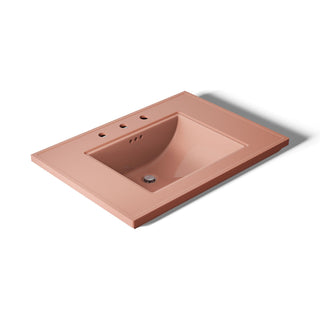 Console Table Bathroom Sink, Memoirs Stately, Rectangular, Fireclay, Peach Blow