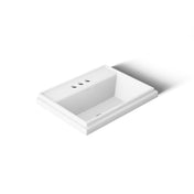 Drop-In Bathroom Sink, Tresham, Rectangular, Vitreous China, White