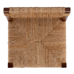 Counter Stool, Solid Wood Frame, Banana Leaf Seat, Brown