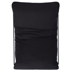 Black Linen Armchair with Iron Frame and Hammock-Style Seat